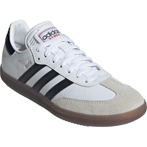 NWT adidas Unisex Samba Indoor Sneaker, White/Black/Vivid Red, 11 US Men - Picture 1 of 7